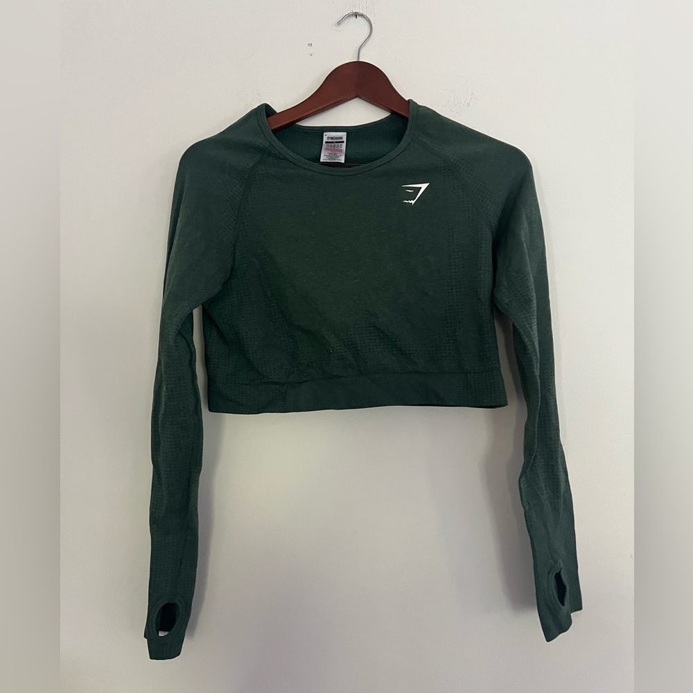 GYMSHARK vital seamless crop top, green
